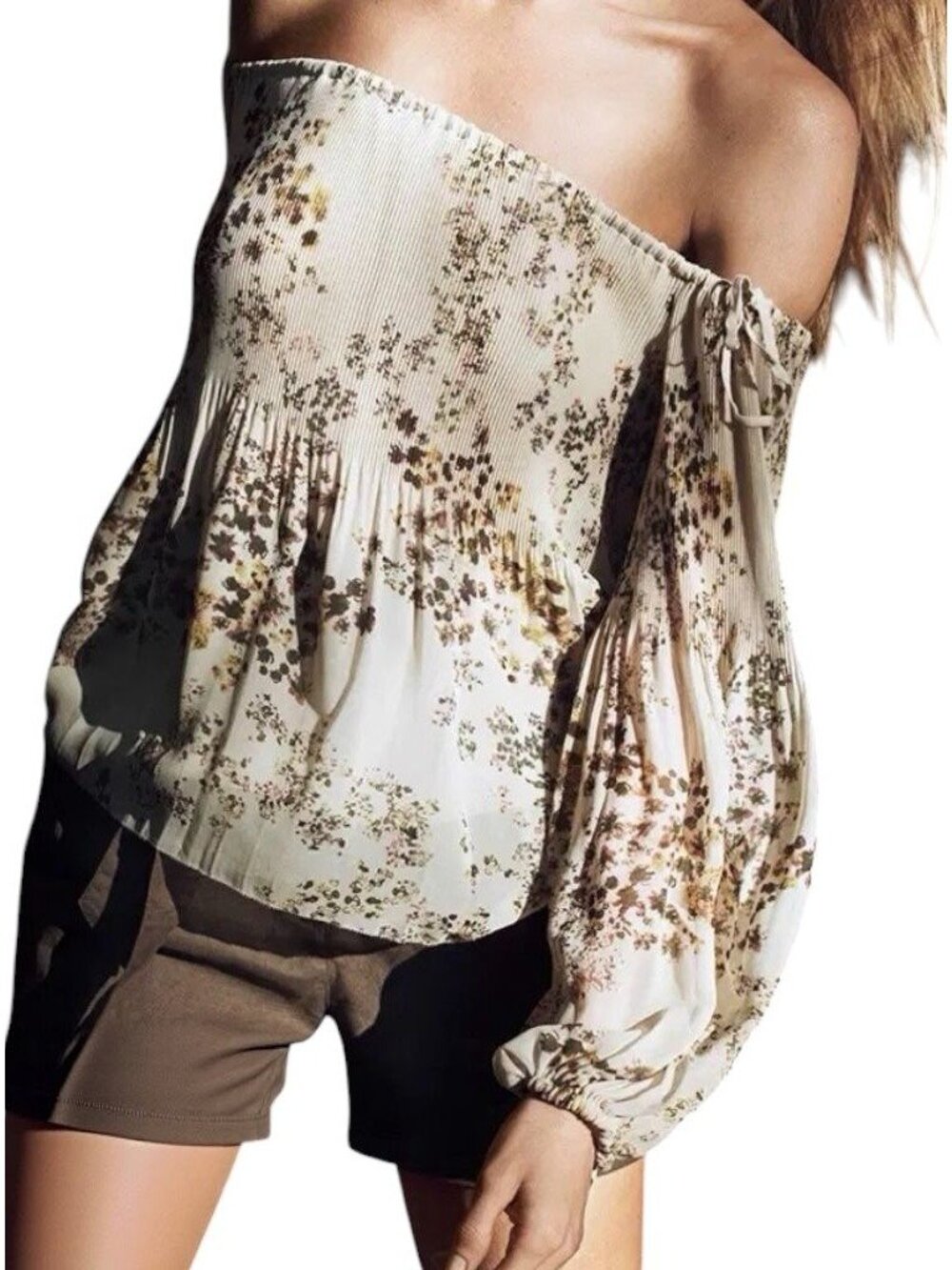Wilfred Talence Off Shoulder Floral Peasant Blouse M